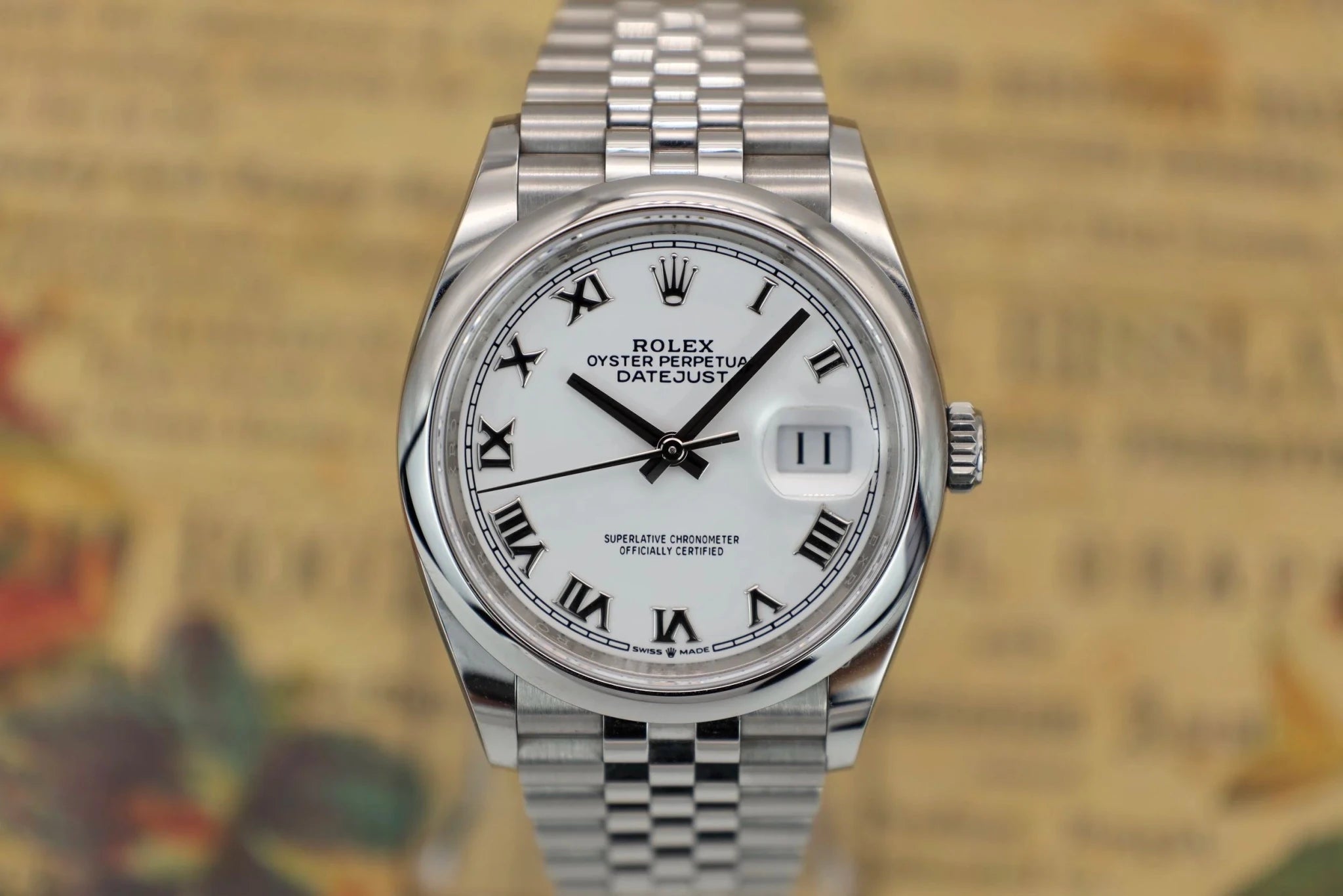 2022 Rolex Datejust Ref. 126200 | White Roman Dial | Full Set - Sierra Time Co