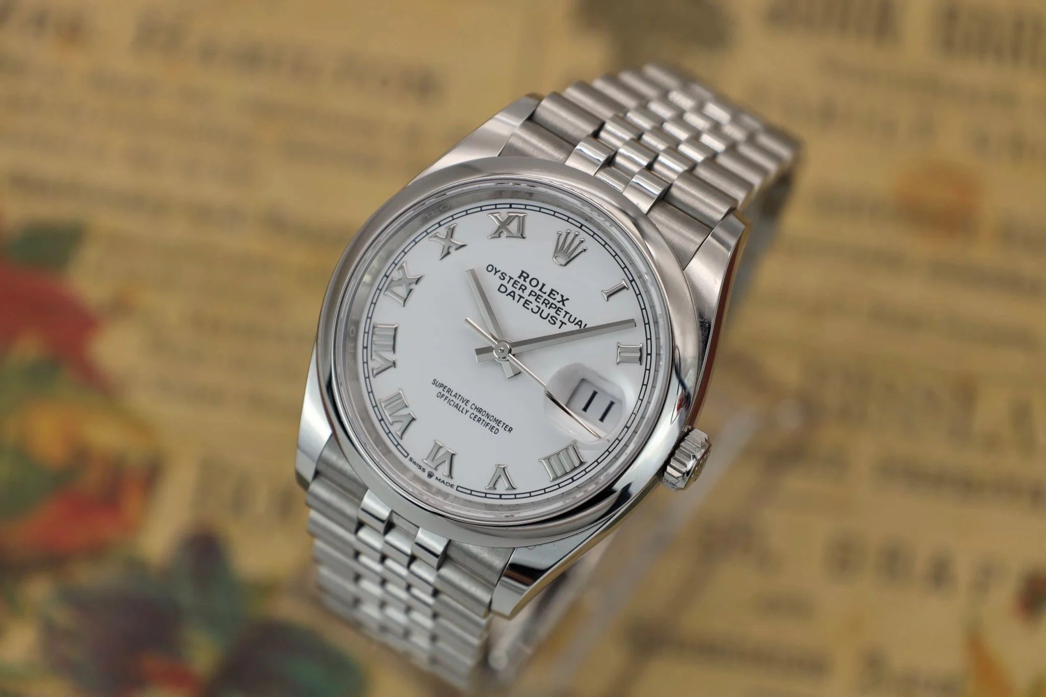 2022 Rolex Datejust Ref. 126200 | White Roman Dial | Full Set - Sierra Time Co