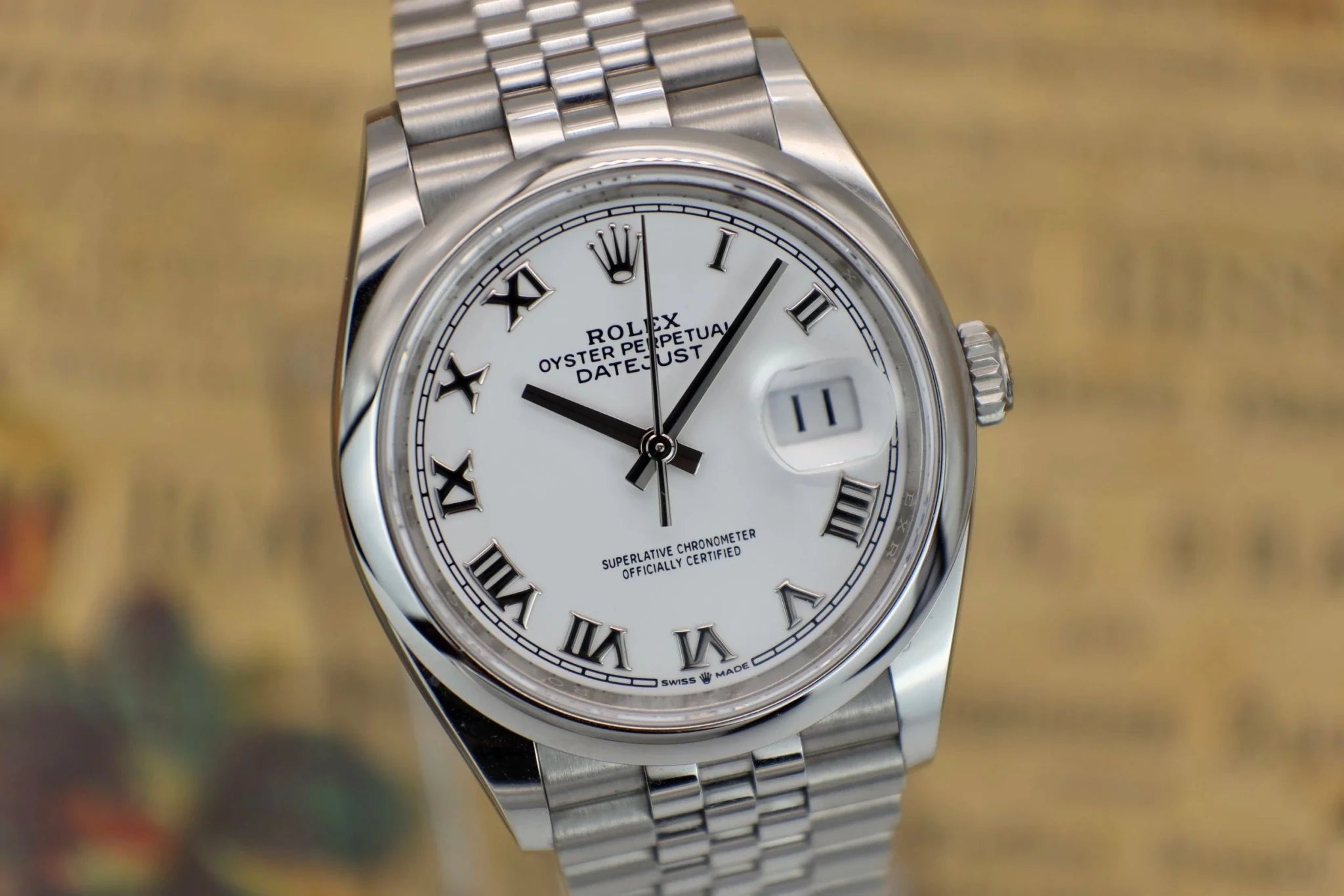 2022 Rolex Datejust Ref. 126200 | White Roman Dial | Full Set - Sierra Time Co
