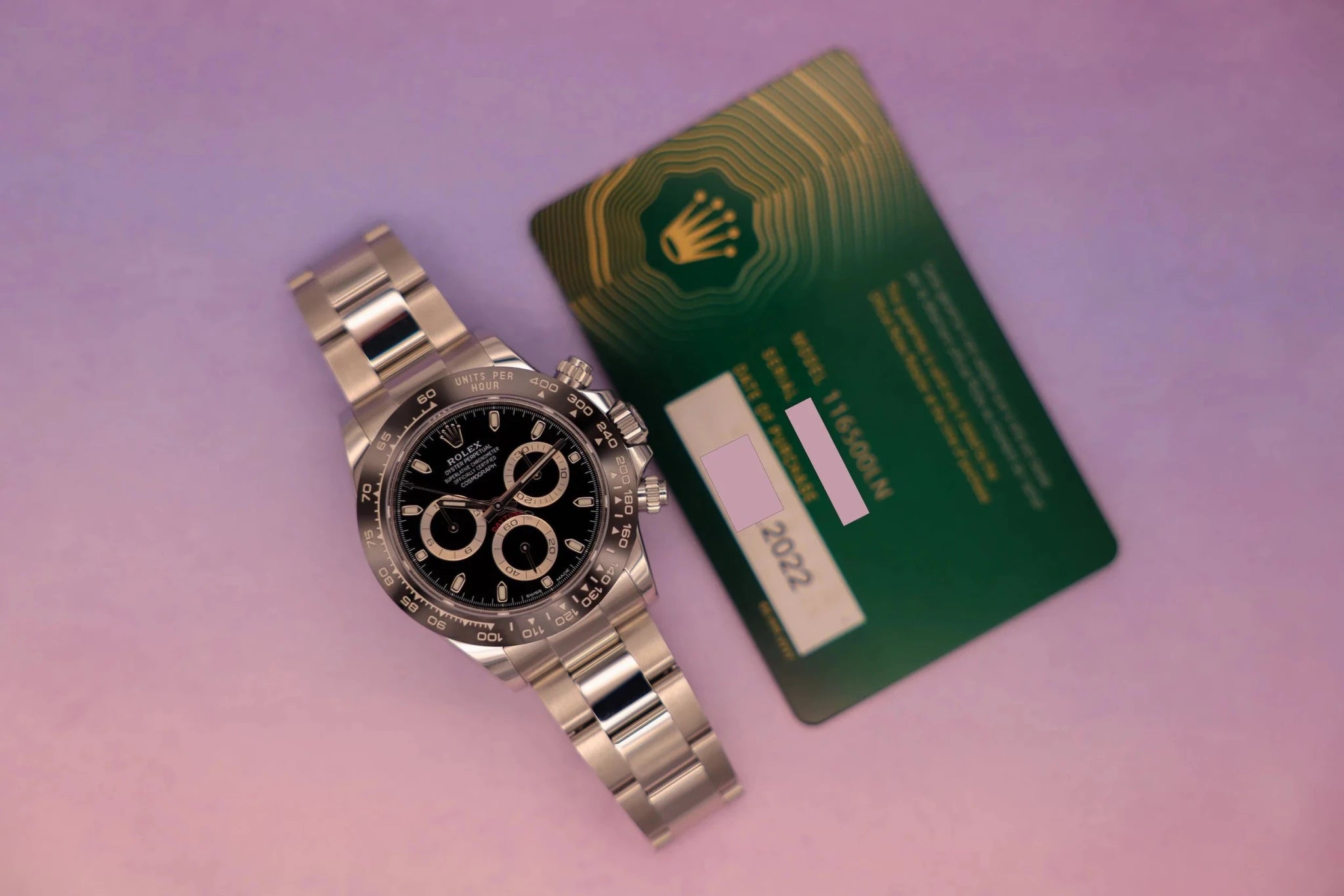 2022 Rolex Daytona Ref. 116500 | Black Dial | Card - Sierra Time Co