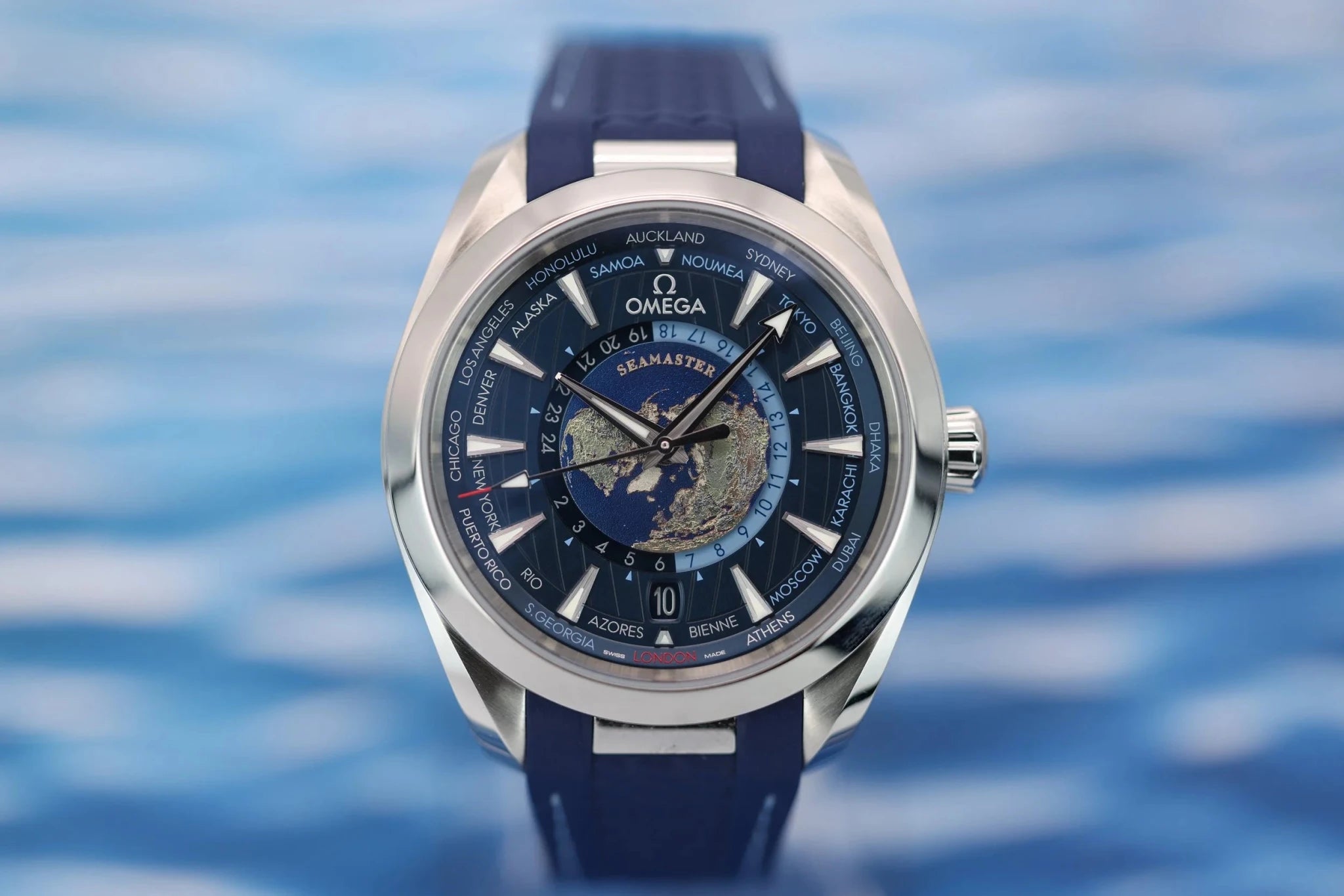 2023 OMEGA Seamaster Aqua Terra 150M | GMT Worldtimer Edition | Full Set - Sierra Time Co