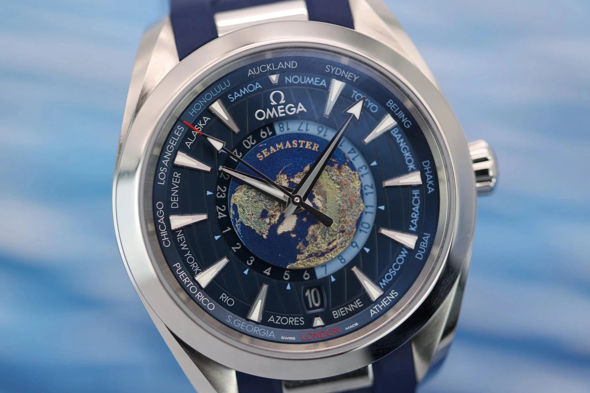 2023 OMEGA Seamaster Aqua Terra 150M | GMT Worldtimer Edition | Full Set - Sierra Time Co