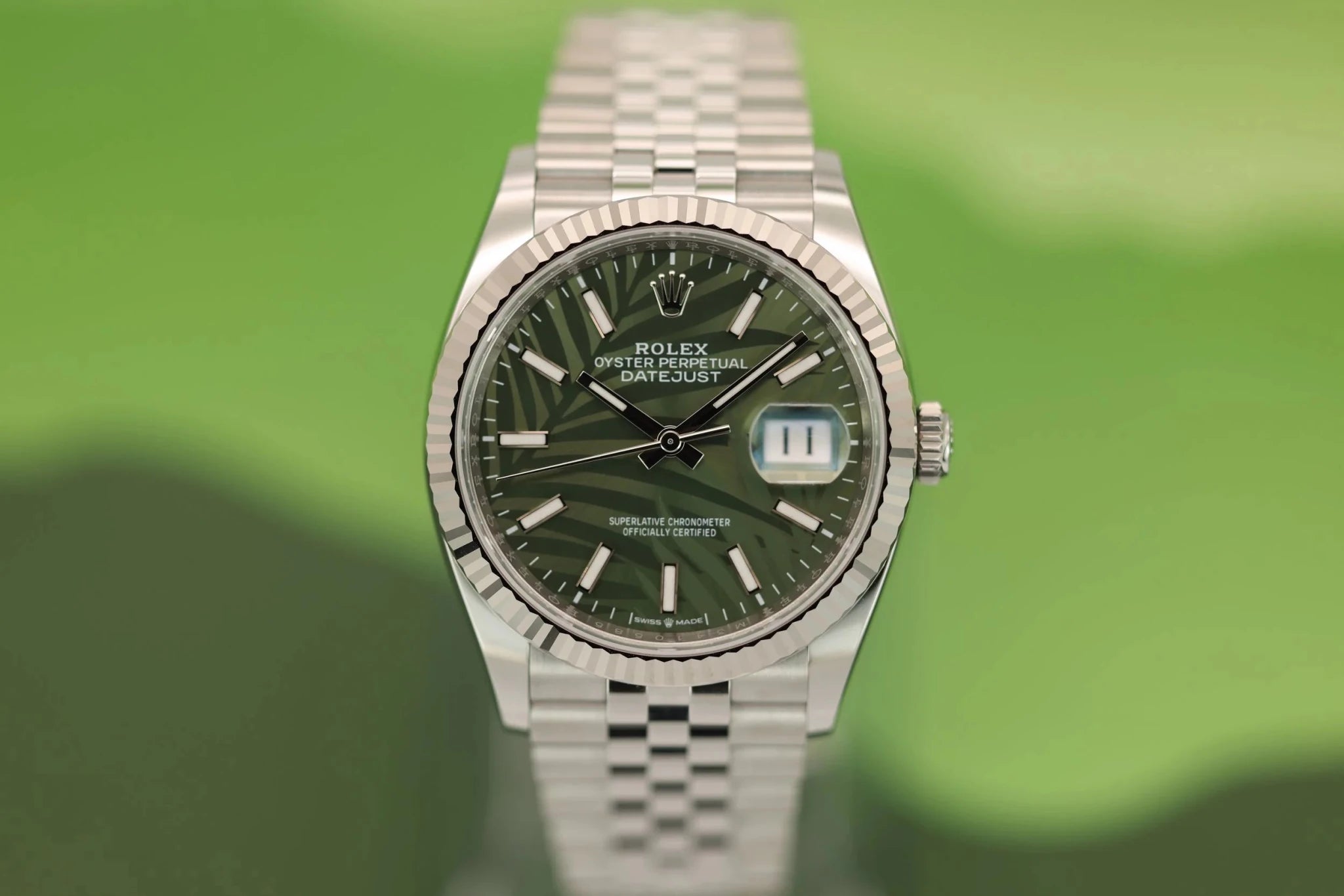 2023 Rolex Datejust Ref. 126234 | Palm Dial | Box and Papers - Sierra Time Co