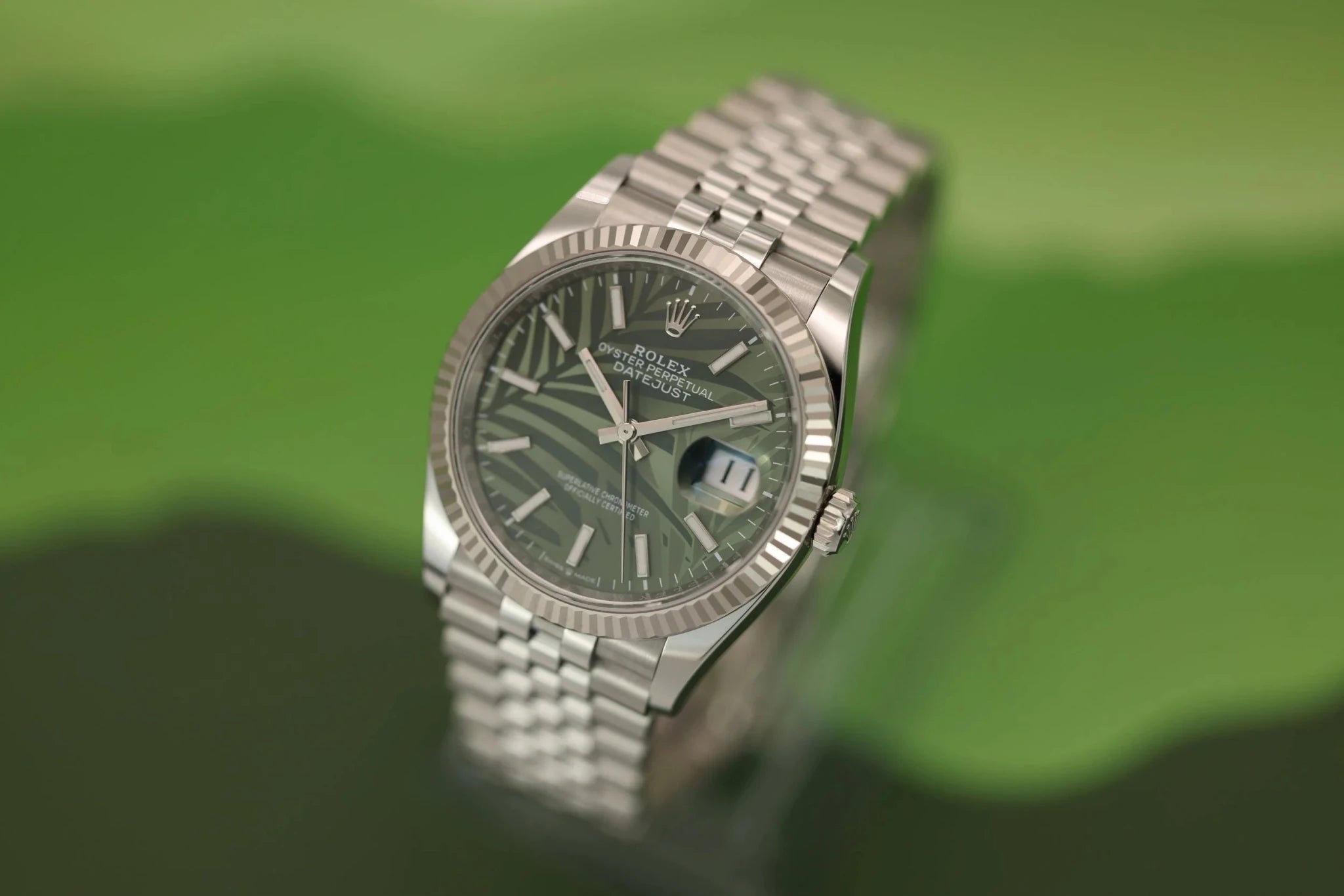 2023 Rolex Datejust Ref. 126234 | Palm Dial | Box and Papers - Sierra Time Co