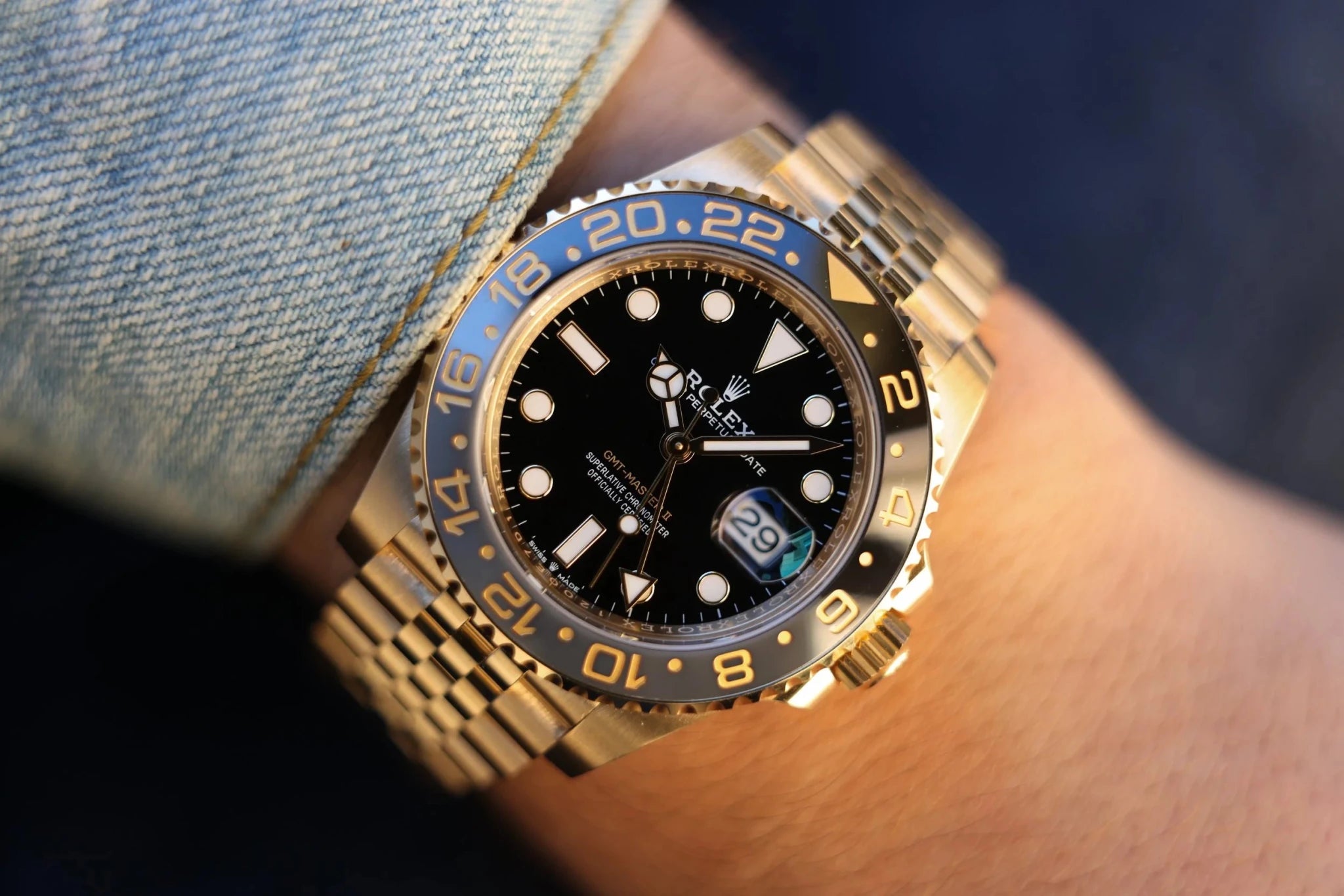2024 Rolex GMT Master II Ref. 126718GRNR | 18K Yellow Gold | Card - Sierra Time Co