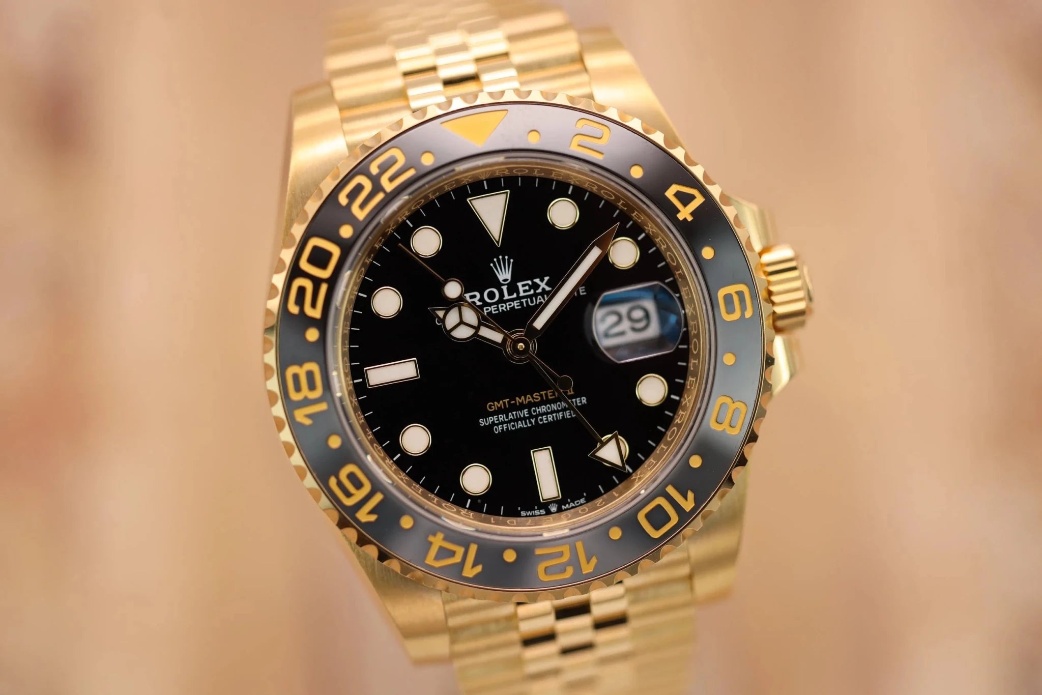 2024 Rolex GMT Master II Ref. 126718GRNR | 18K Yellow Gold | Card - Sierra Time Co