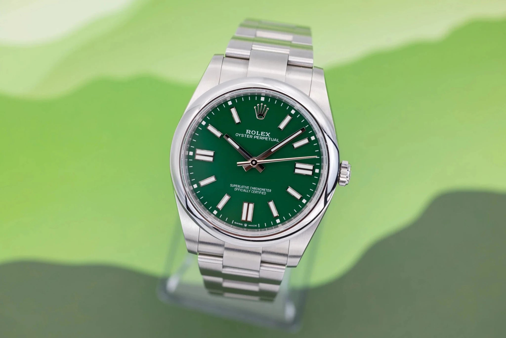 2024 Rolex Oyster Perpetual Ref. 124300 | Green Dial | Box and Papers - Sierra Time Co