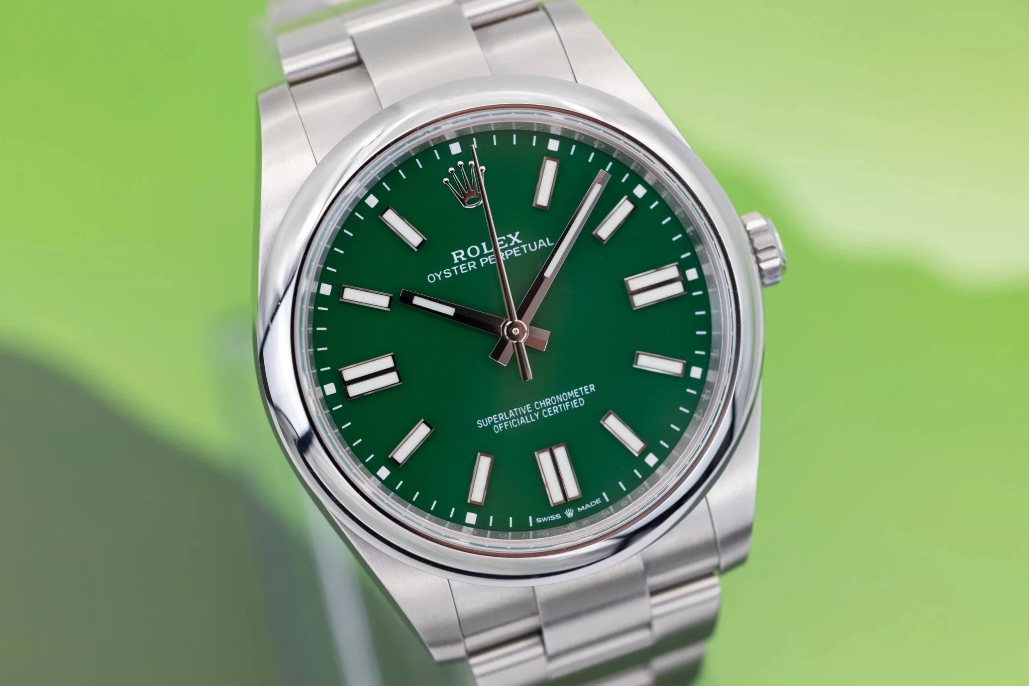 2024 Rolex Oyster Perpetual Ref. 124300 | Green Dial | Box and Papers - Sierra Time Co