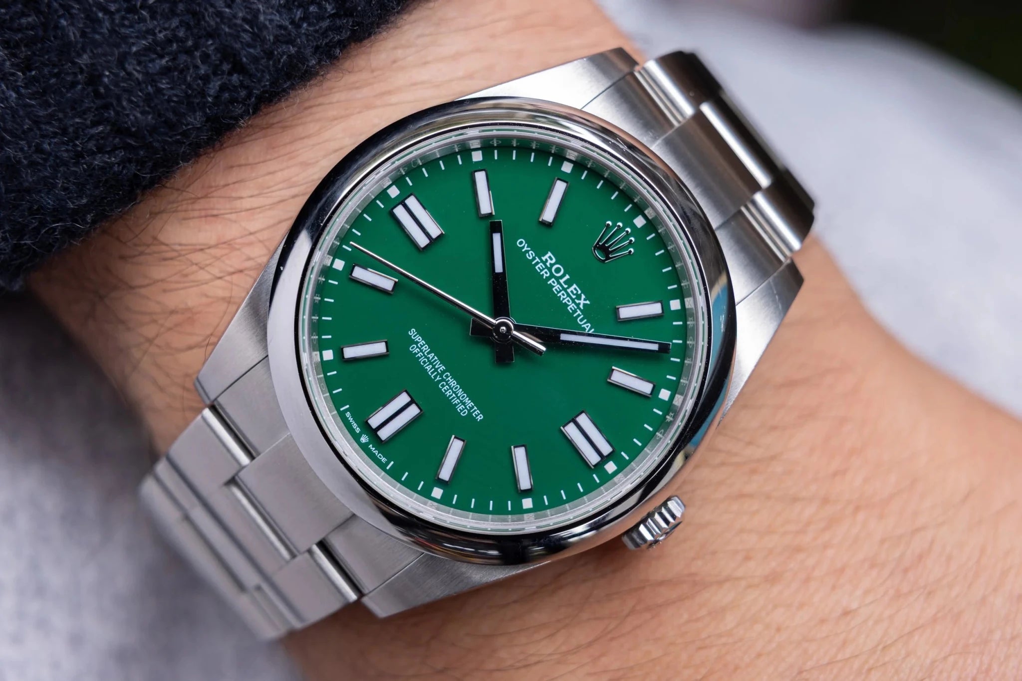 2024 Rolex Oyster Perpetual Ref. 124300 | Green Dial | Box and Papers - Sierra Time Co