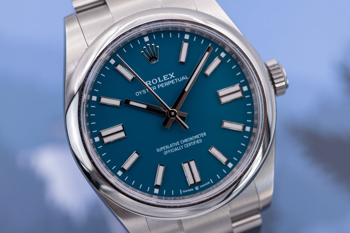 2025 Rolex Oyster Perpetual Ref. 134300 | Med Blue Dial | Box and Papers - Sierra Time Co