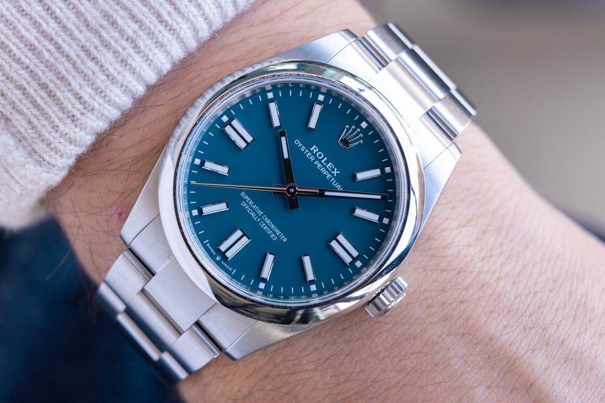 2025 Rolex Oyster Perpetual Ref. 134300 | Med Blue Dial | Box and Papers - Sierra Time Co