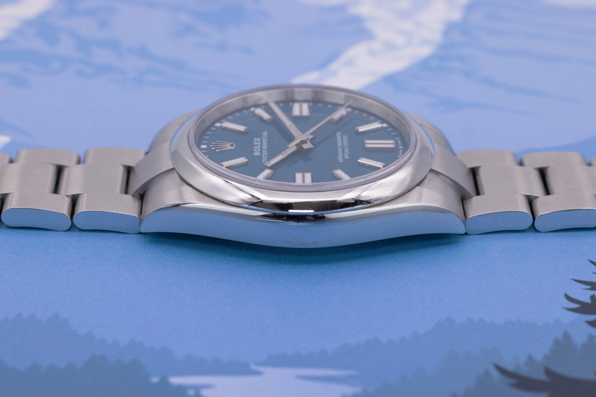 2025 Rolex Oyster Perpetual Ref. 134300 | Med Blue Dial | Box and Papers - Sierra Time Co