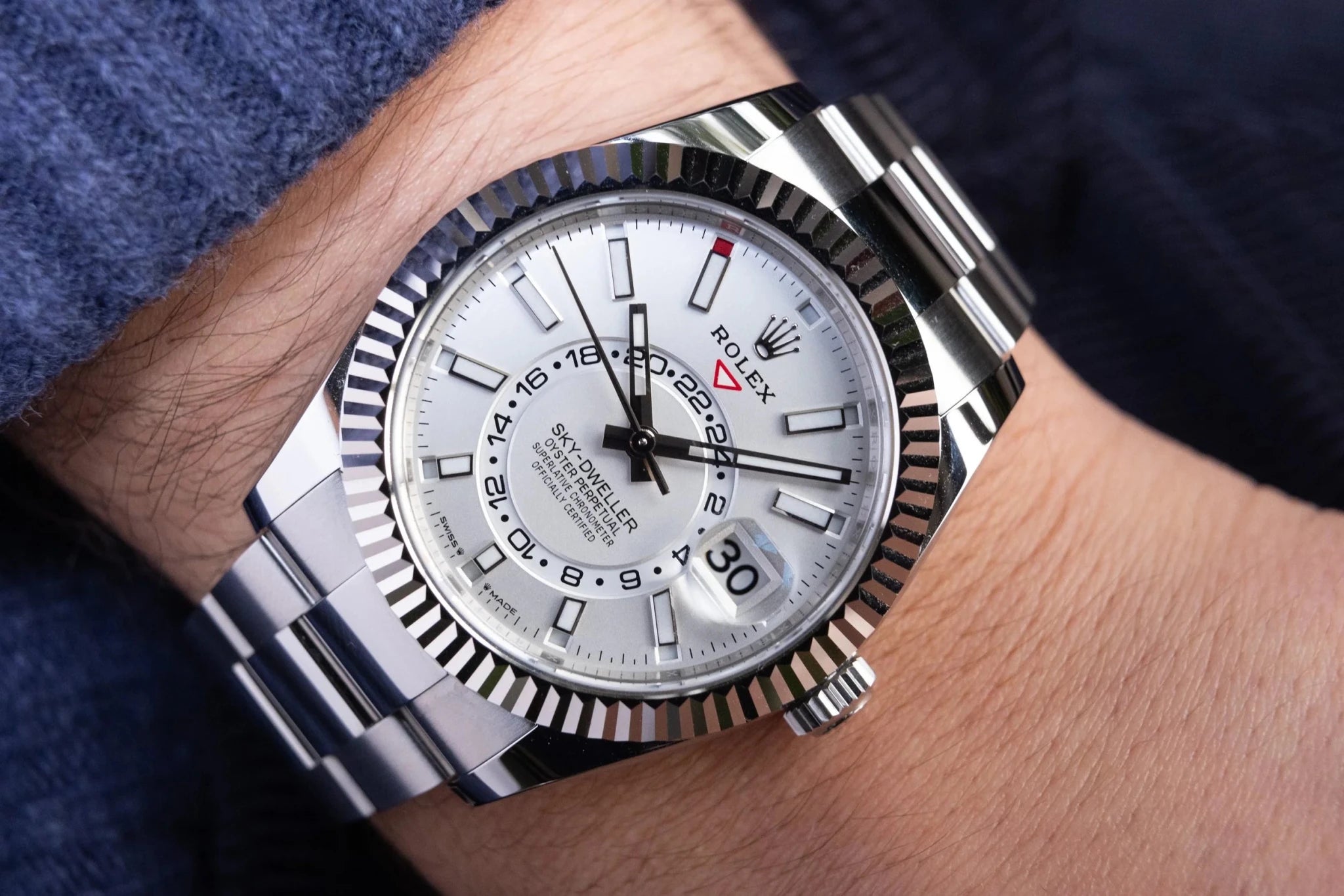 2025 Rolex Sky-Dweller Ref. 336934 | White Dial | Oyster Bracelet | Box and Papers - Sierra Time Co
