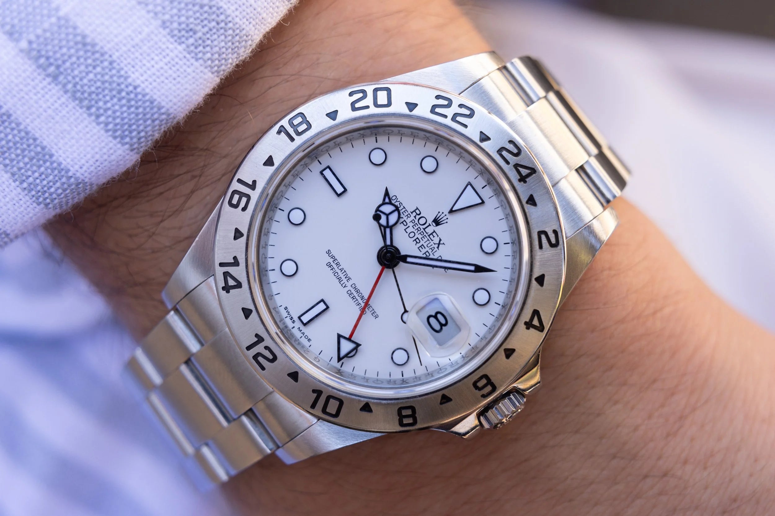 2011 Rolex Explorer II Ref. 16570 Polar | 3186 Movement | Thin Frame Dial - Sierra Time Co.