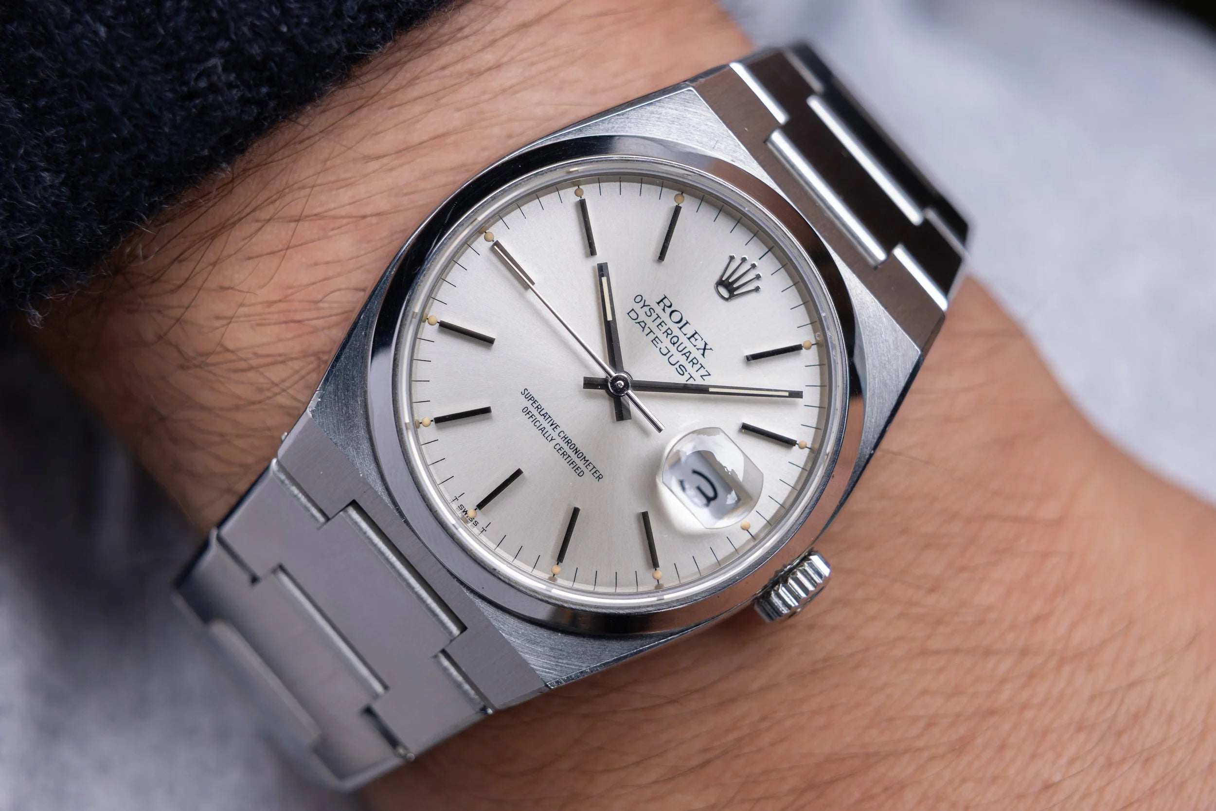 1987 Rolex Oysterquartz Ref. 17000 | Silver Dial - Sierra Time Co.