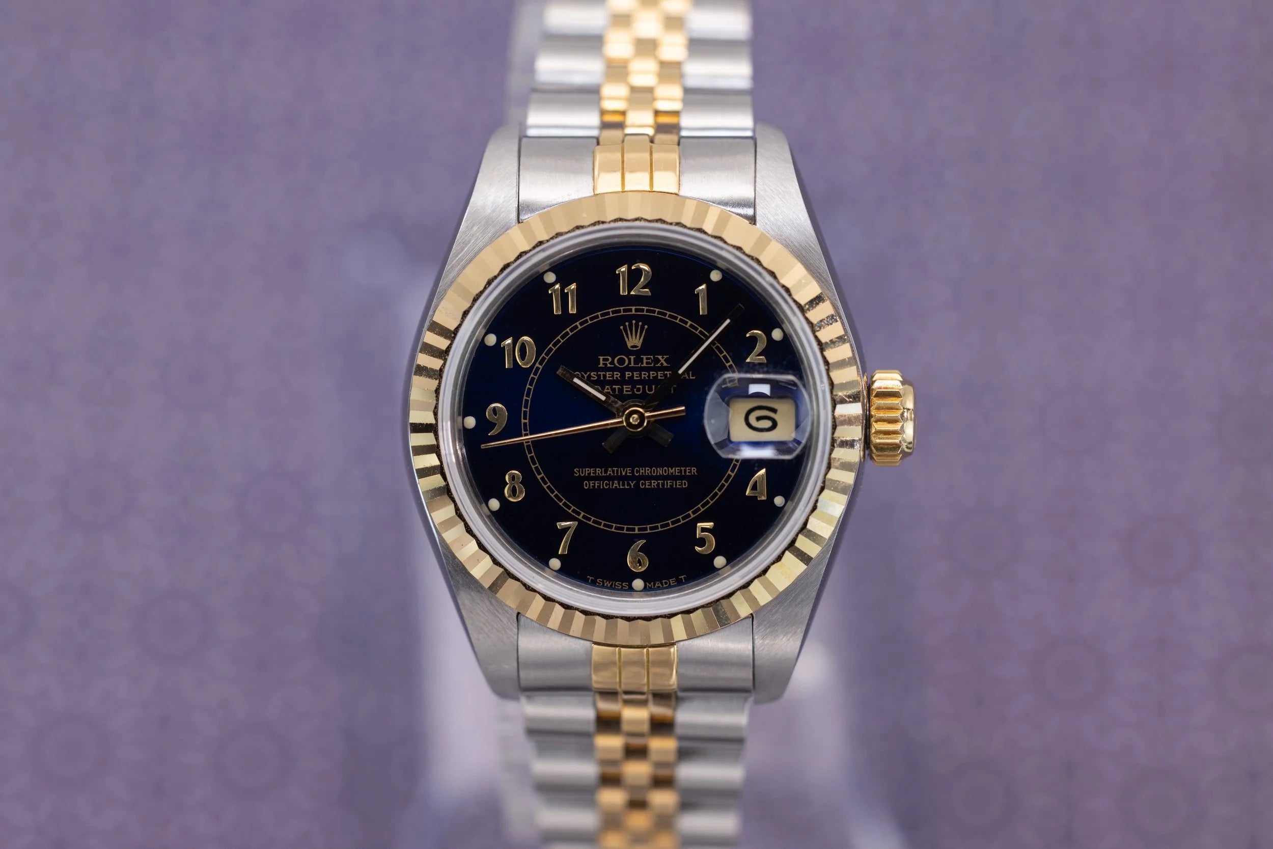 1986 Rolex Ladies Datejust Ref. 69173 | Rare Blue Boiler Gauge Dial