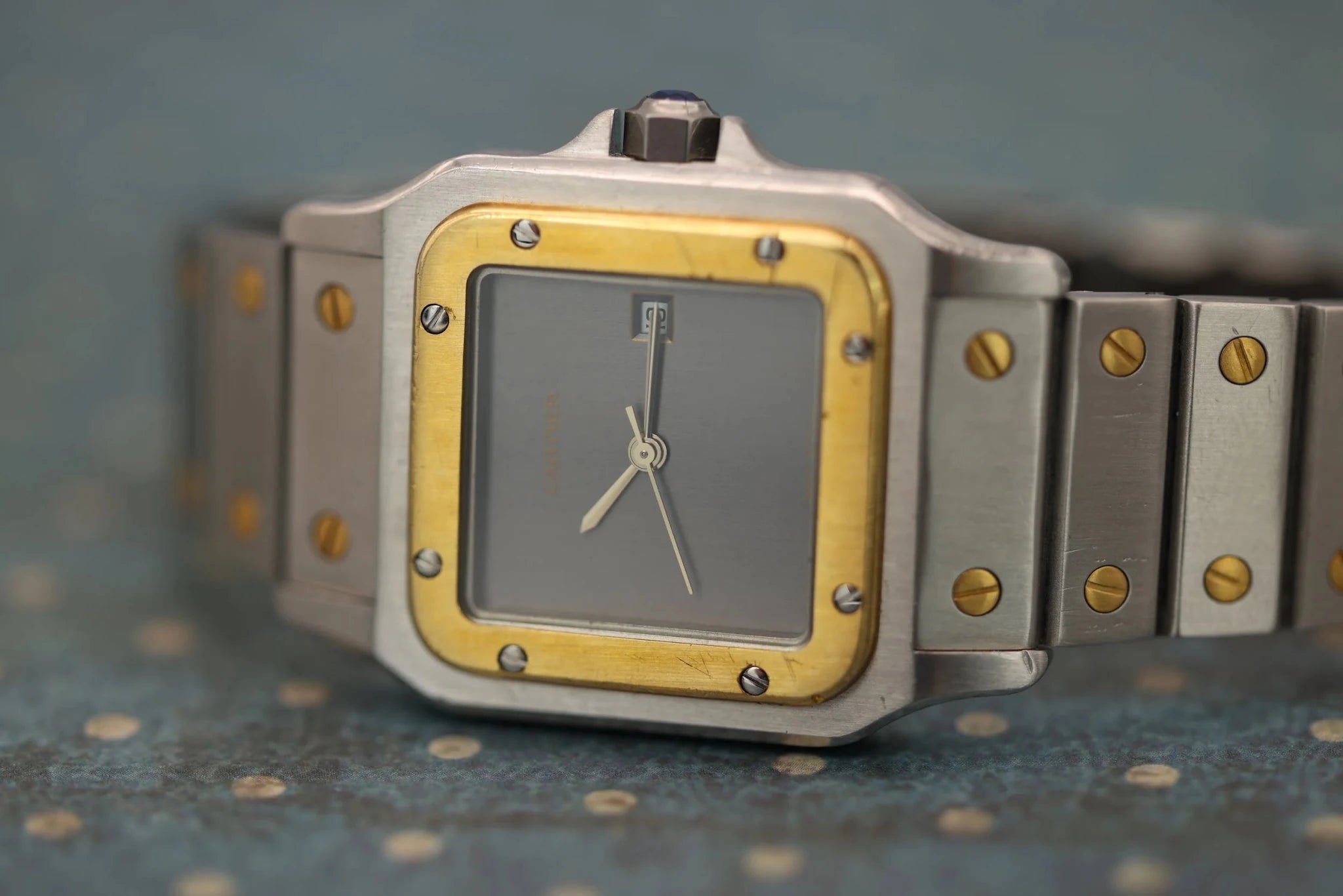 Cartier Santos Carree Ref. 2961 | Two-Tone | Grey Ghost Dial - Sierra Time Co