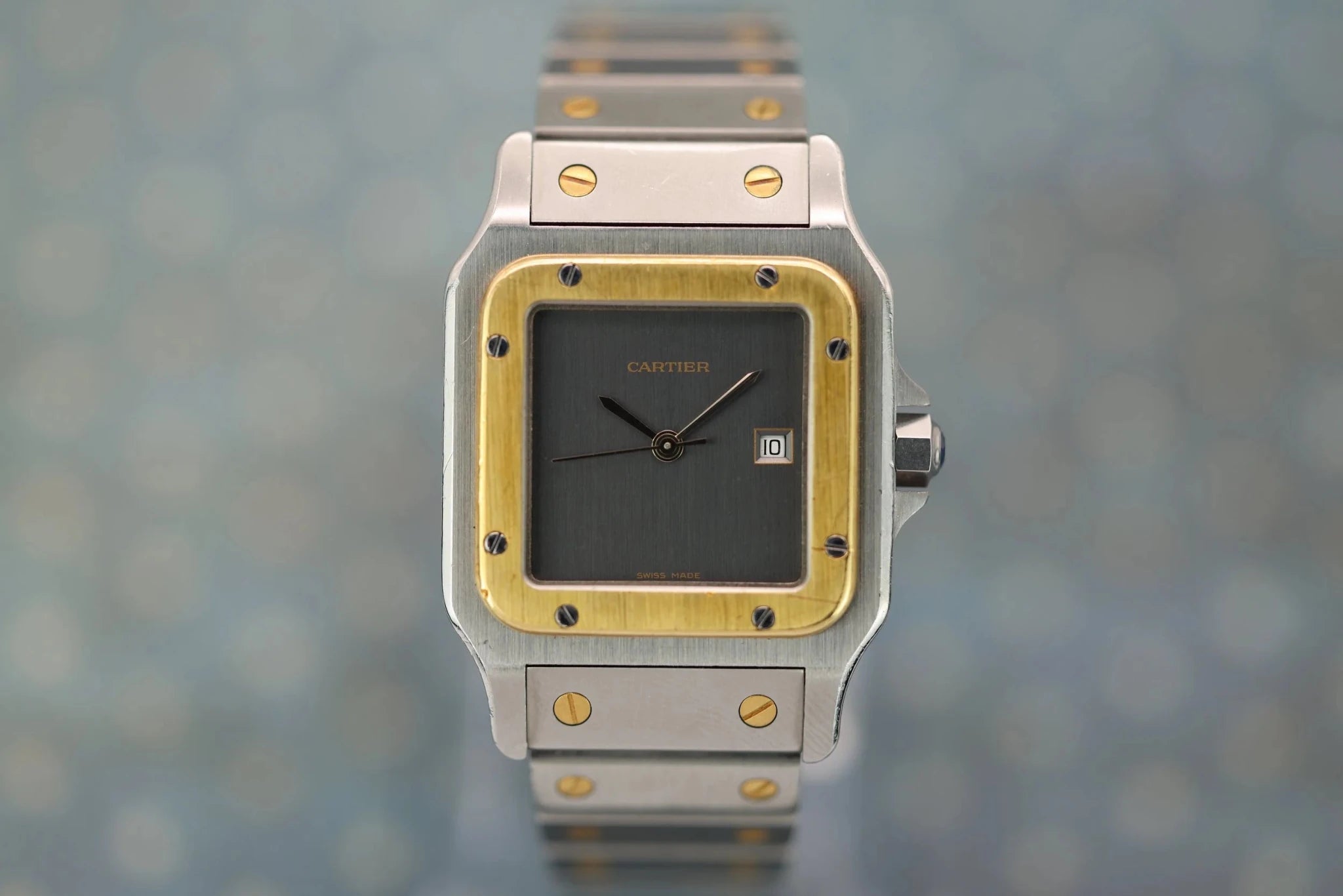 Cartier Santos Carree Ref. 2961 | Two-Tone | Grey Ghost Dial - Sierra Time Co