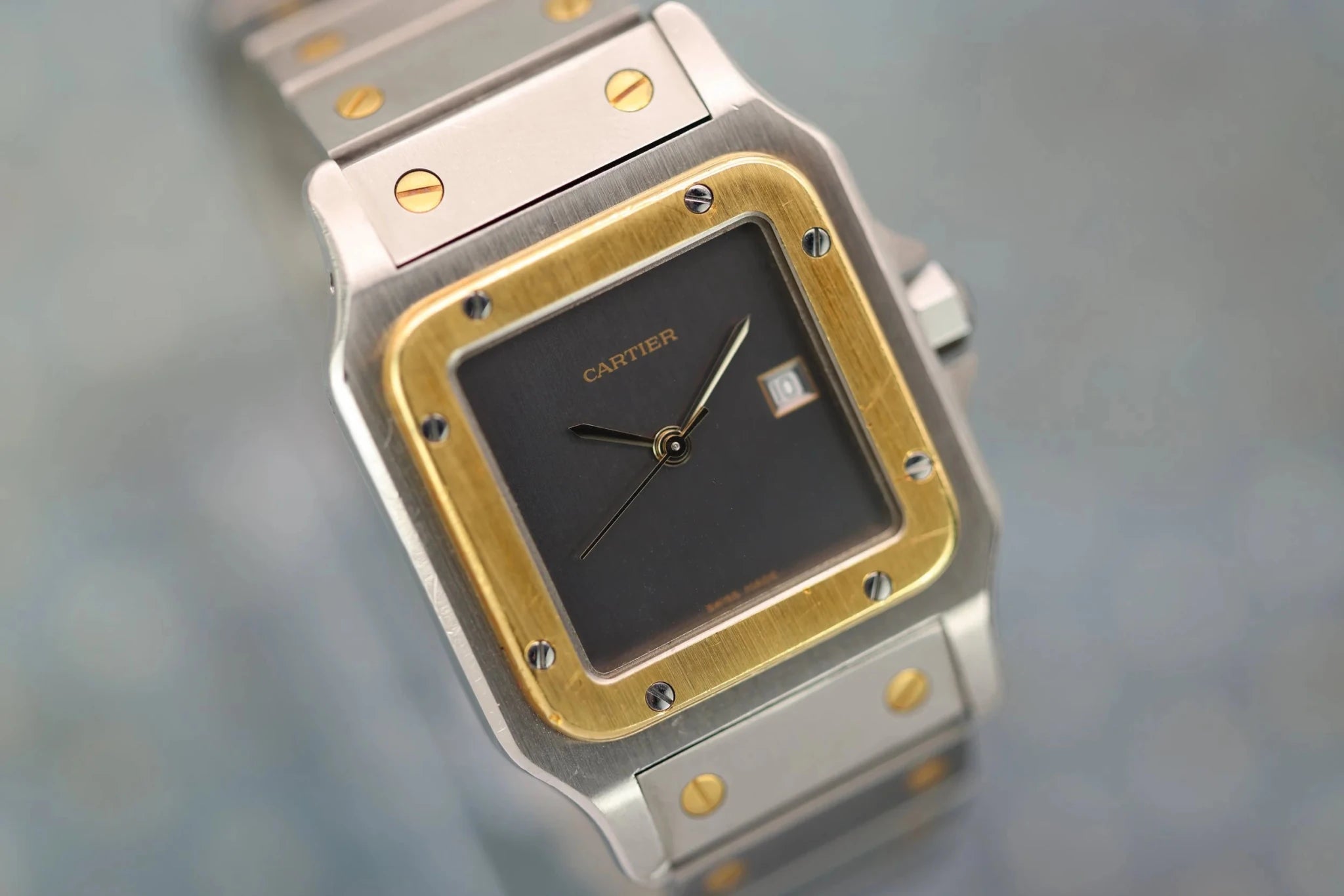 Cartier Santos Carree Ref. 2961 | Two-Tone | Grey Ghost Dial - Sierra Time Co