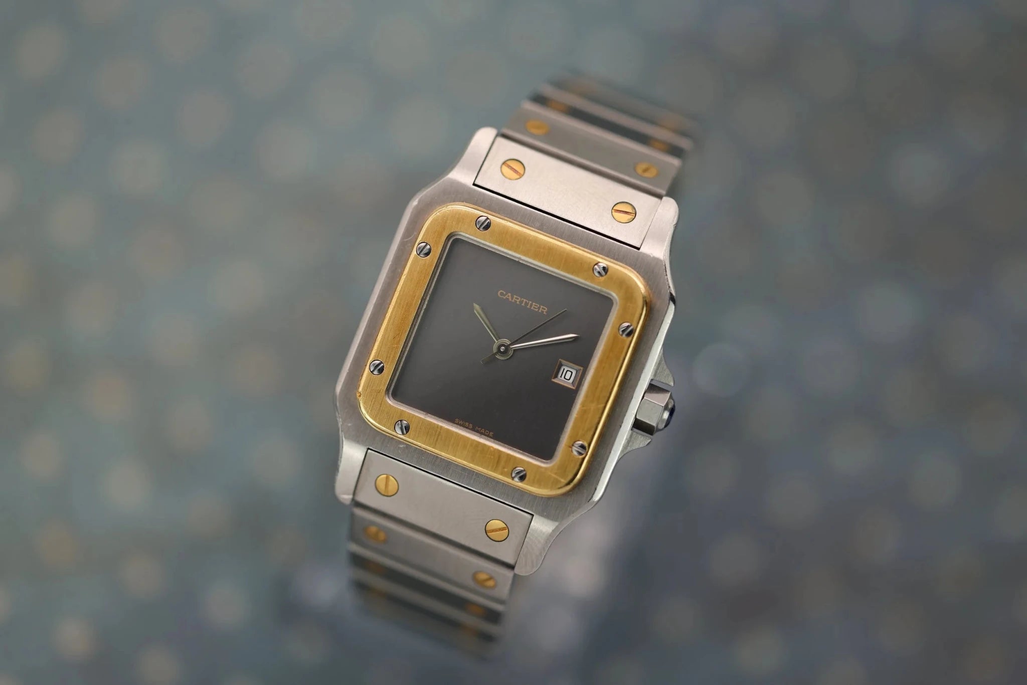 Cartier Santos Carree Ref. 2961 | Two-Tone | Grey Ghost Dial - Sierra Time Co