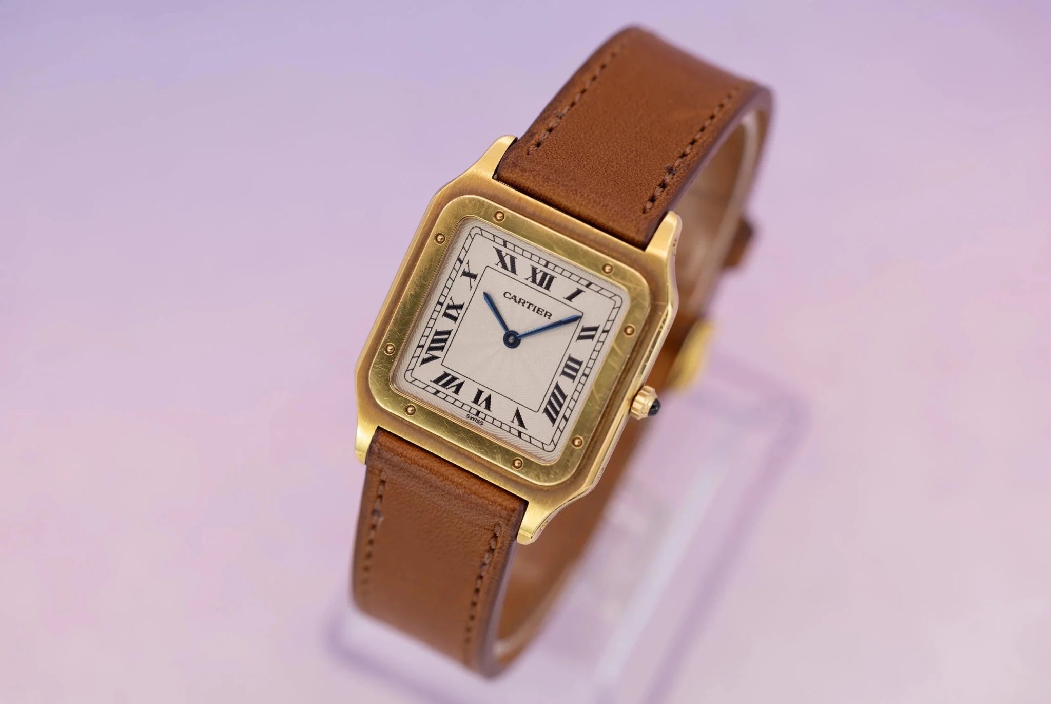 Cartier Santos Ref. 821054 | 18K Yellow Gold | Extra Thin Case | Flinque Dial - Sierra Time Co