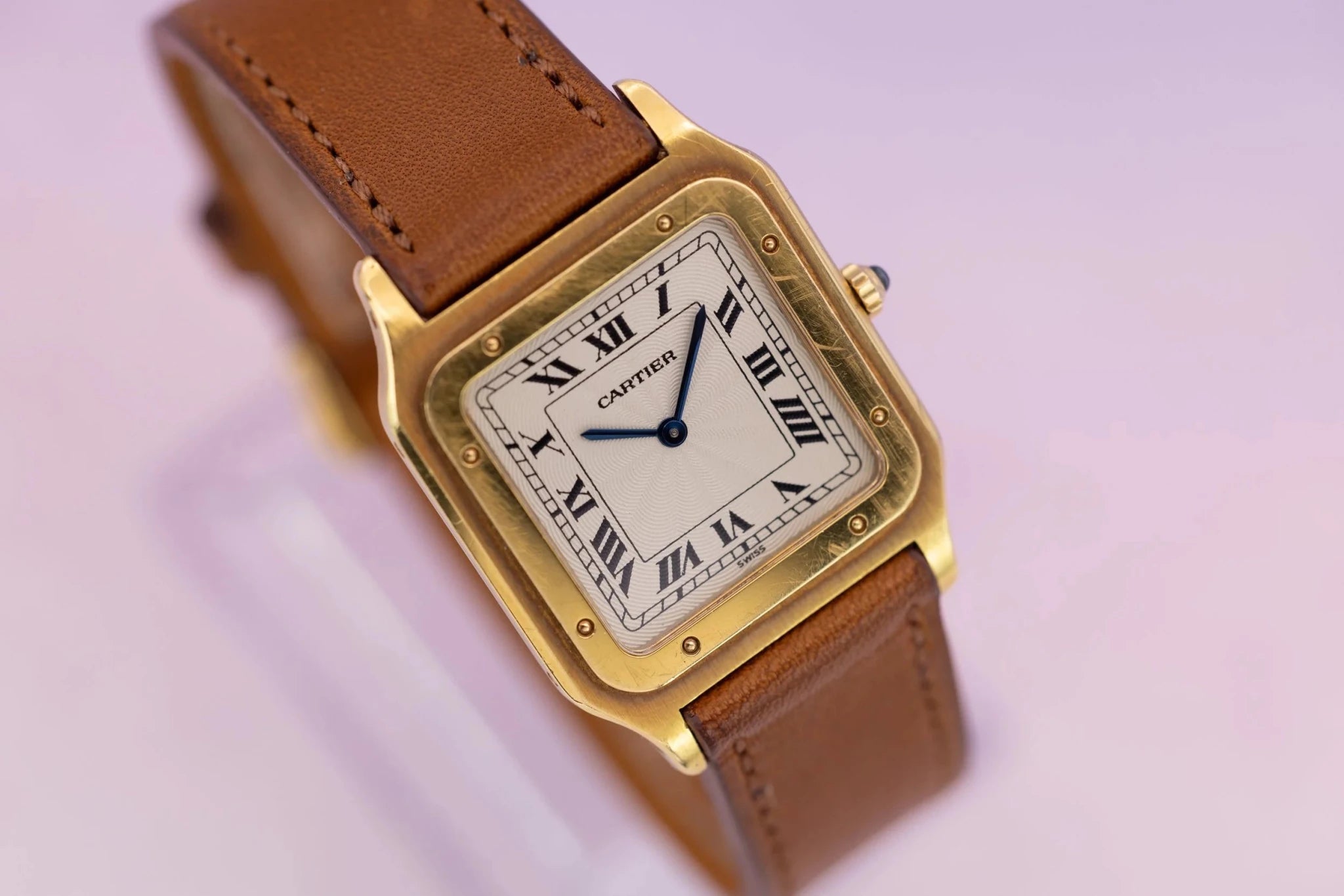 Cartier Santos Ref. 821054 | 18K Yellow Gold | Extra Thin Case | Flinque Dial - Sierra Time Co