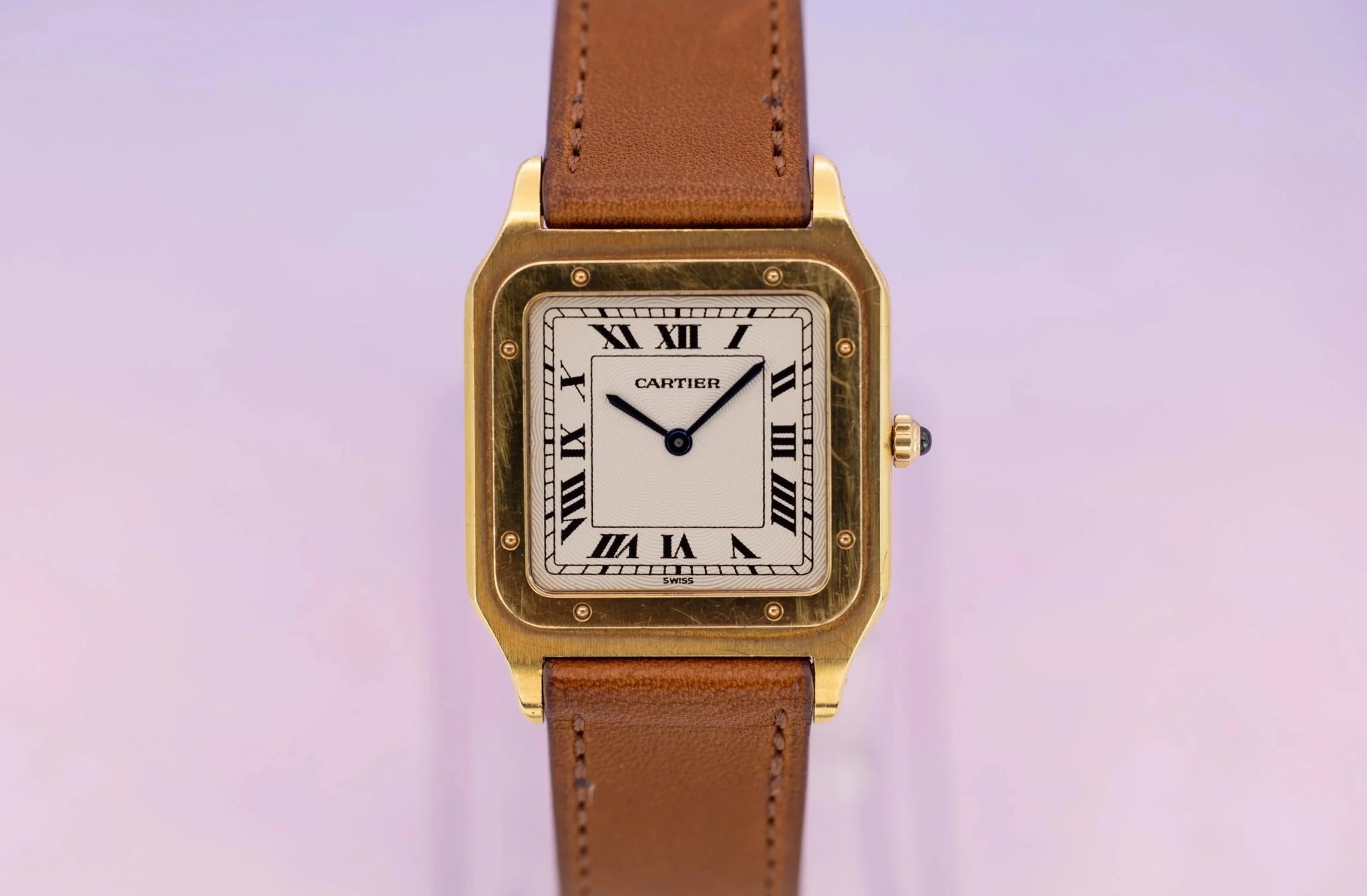 Cartier Santos Ref. 821054 | 18K Yellow Gold | Extra Thin Case | Flinque Dial - Sierra Time Co