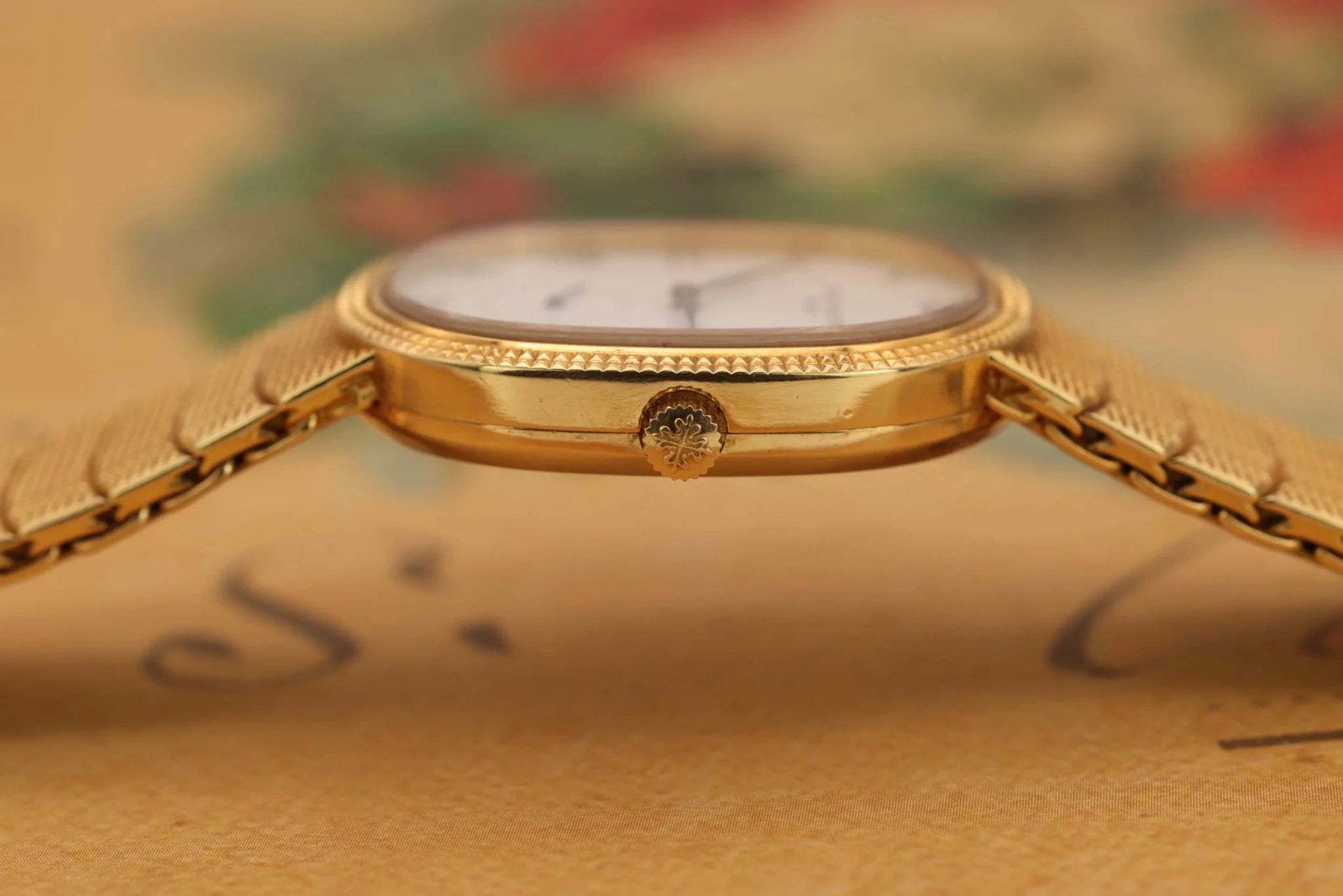 Patek Philippe Ellipse Ref. 3987 | 18K YG Mesh Bracelet | White Roman Dial - Sierra Time Co
