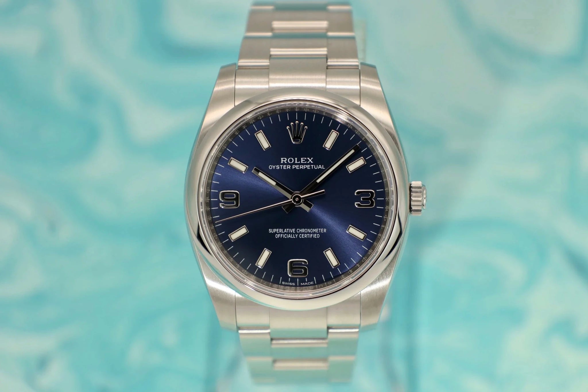 Rolex Oyster Perpetual Ref. 114200 | Blue 3-6-9 Dial - Sierra Time Co