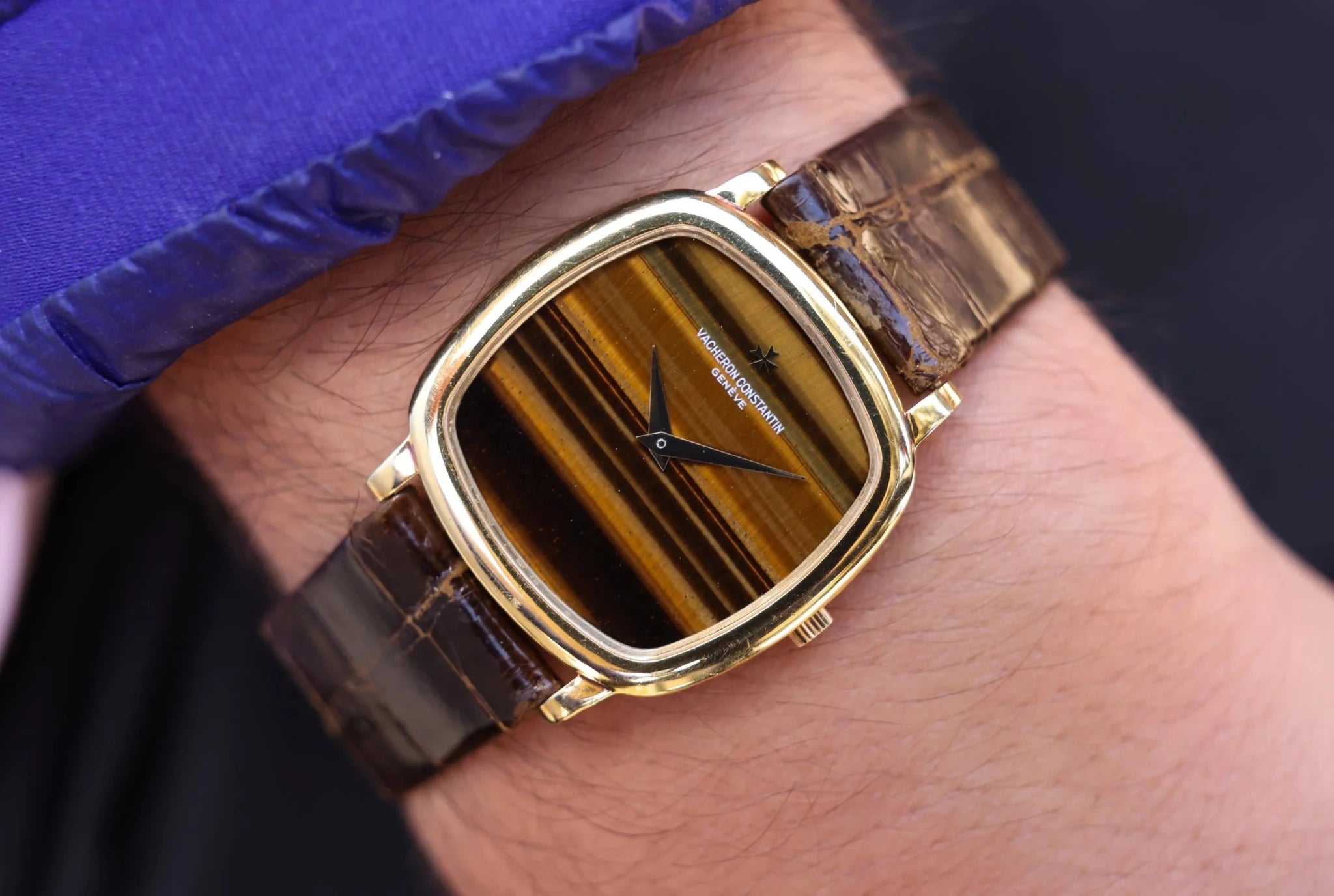 Vacheron Constantin Tank 18K YG Ref. 33024 | Tiger Eye Stone Dial | Box and Papers | 2025 Service - Sierra Time Co